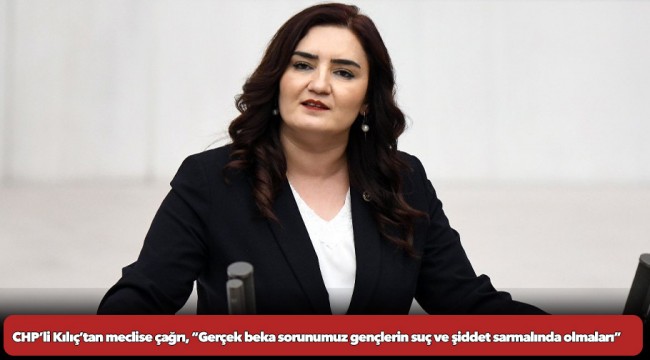 CHP’li Kılıç’tan meclise çağrı, “Gerçek beka sorunumuz gençlerin suç ve şiddet sarmalında olmaları”