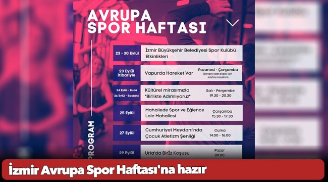 İzmir Avrupa Spor Haftası'na hazır