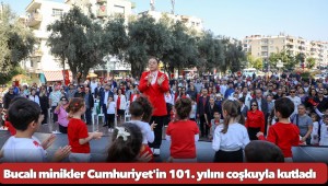 Bucalı minikler Cumhuriyet'in 101. yılını coşkuyla kutladı