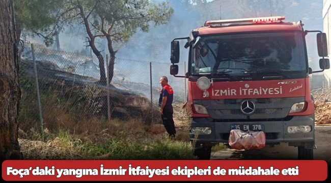 Foça’daki yangına İzmir İtfaiyesi ekipleri de müdahale etti