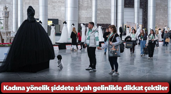 Kadına yönelik şiddete siyah gelinlikle dikkat çektiler