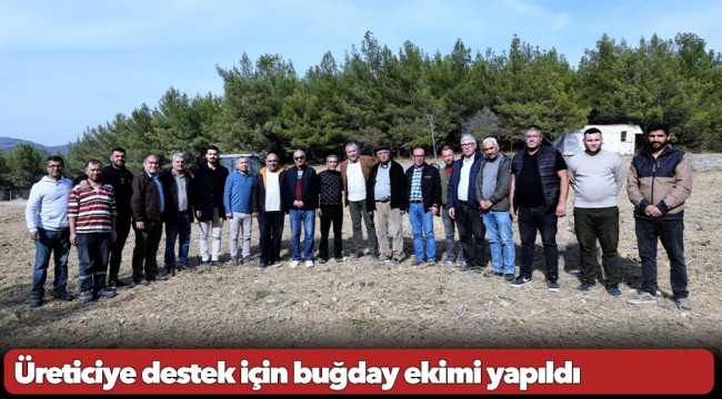 Üreticiye destek için buğday ekimi yapıldı