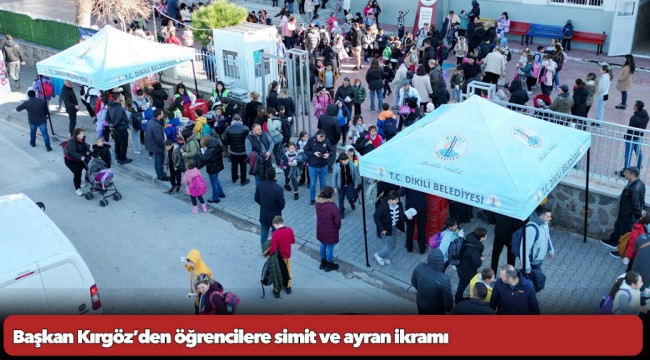 Başkan Kırgöz’den öğrencilere simit ve ayran ikramı