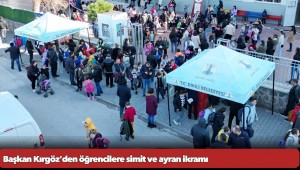 Başkan Kırgöz’den öğrencilere simit ve ayran ikramı