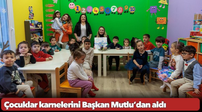 Çocuklar karnelerini Başkan Mutlu’dan aldı